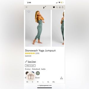 Stonewashed blue Ripple Yoga Jumpsuit